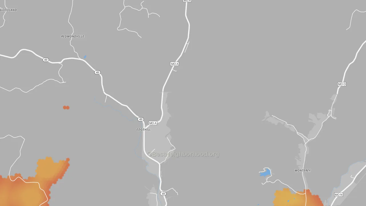 Bike Grade map of Edgehill, MO