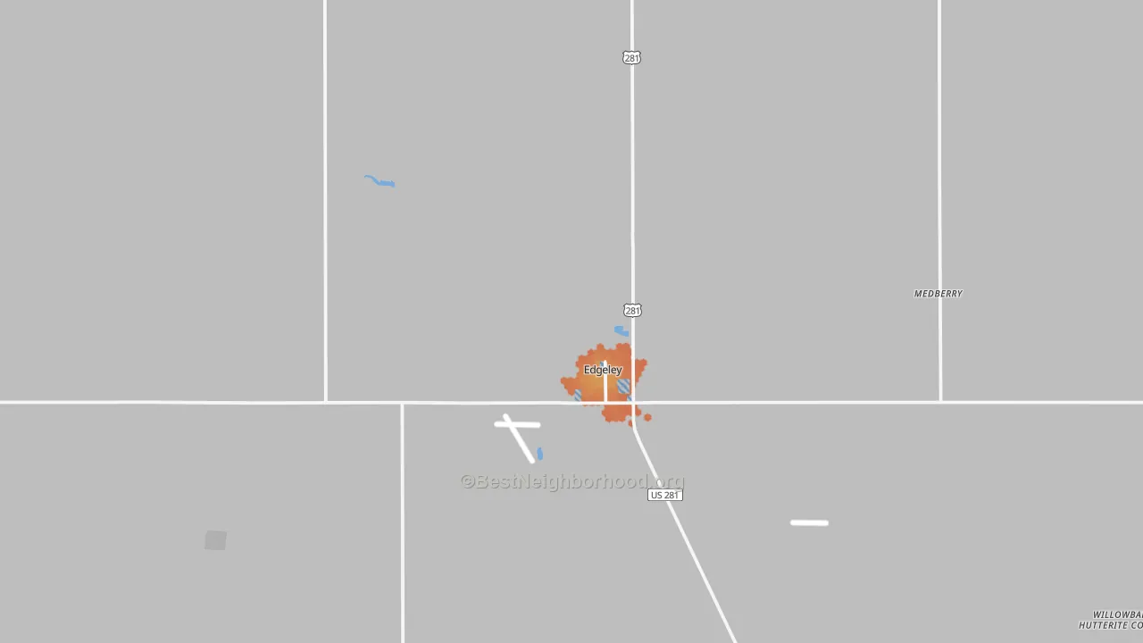 Bike Grade map of Edgeley, ND