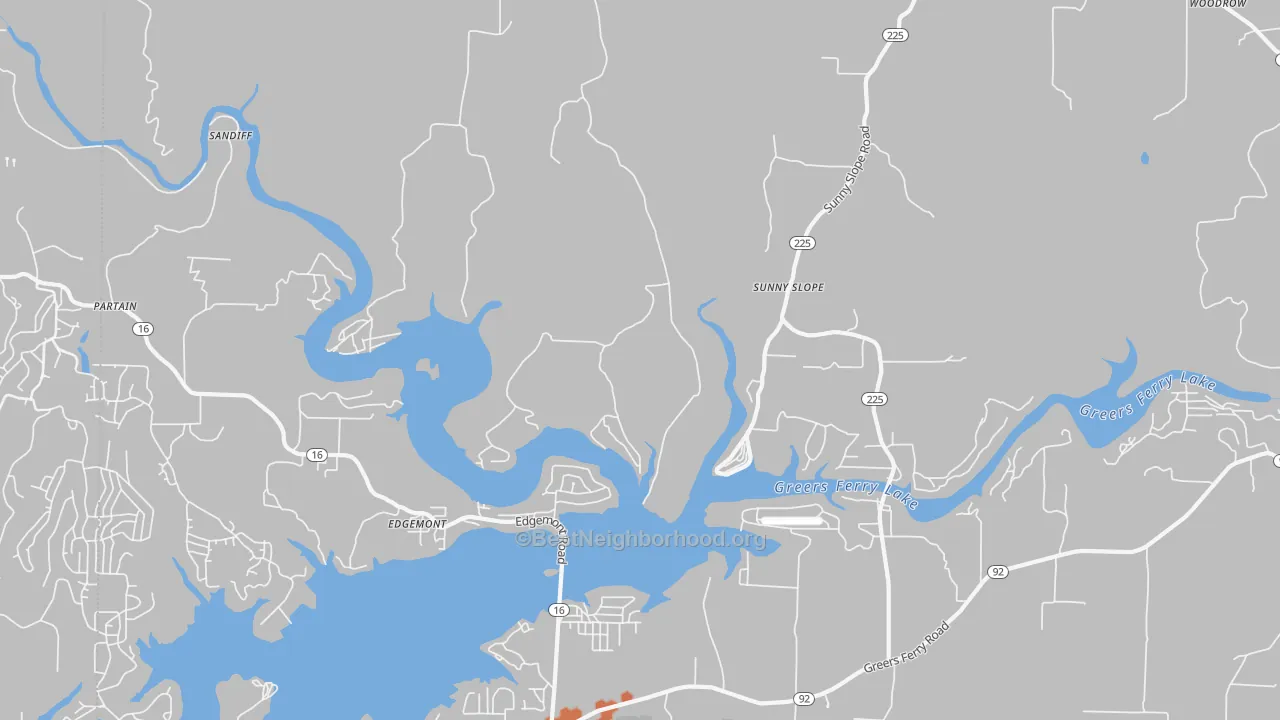 Bike Grade map of Edgemont, AR