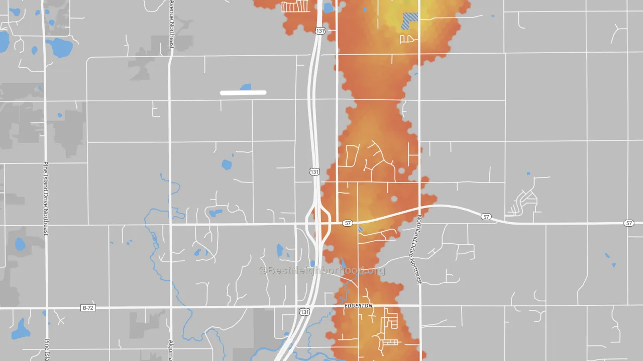 Bike Grade map of Edgerton, MI