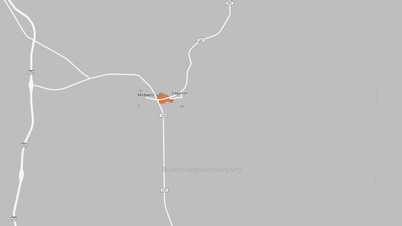 Bike Grade map of Edgerton, WY