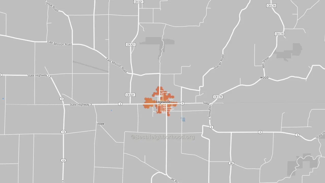 Bike Grade map of Edgewood, IA