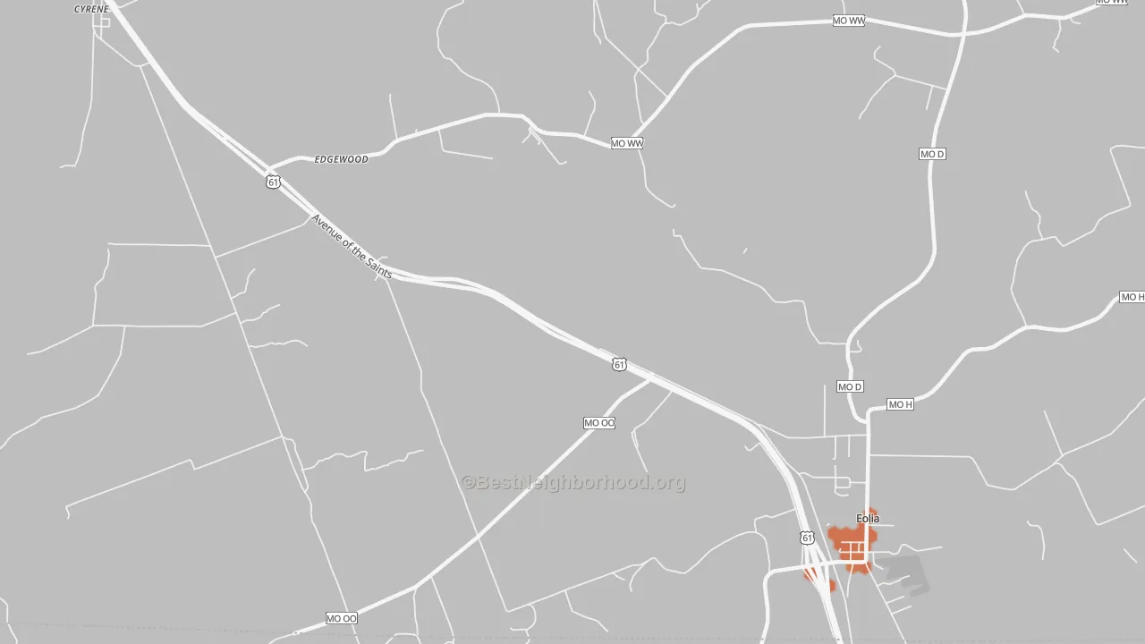 Bike Grade map of Edgewood, MO
