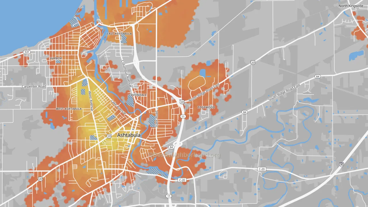 Bike Grade map of Edgewood, OH