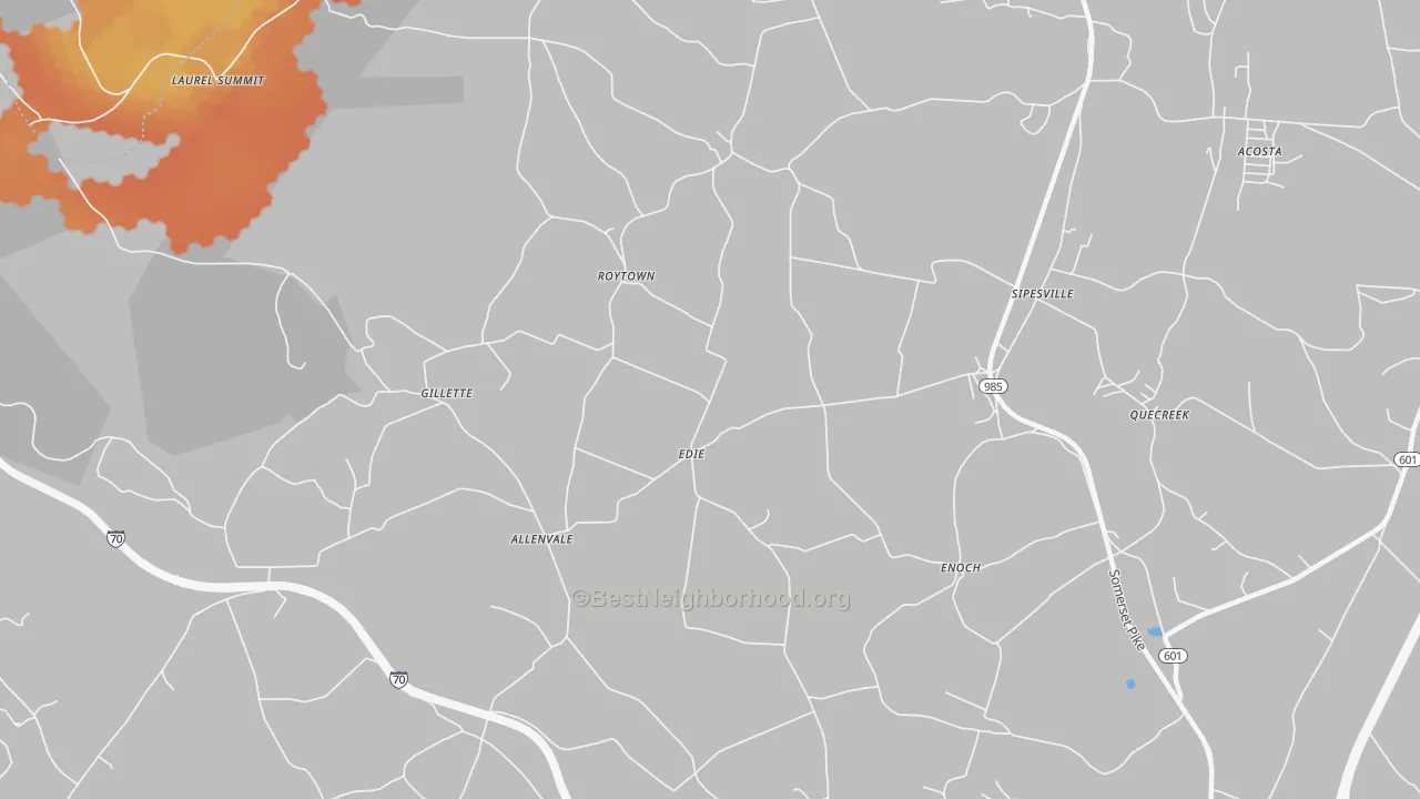 Bike Grade map of Edie, PA