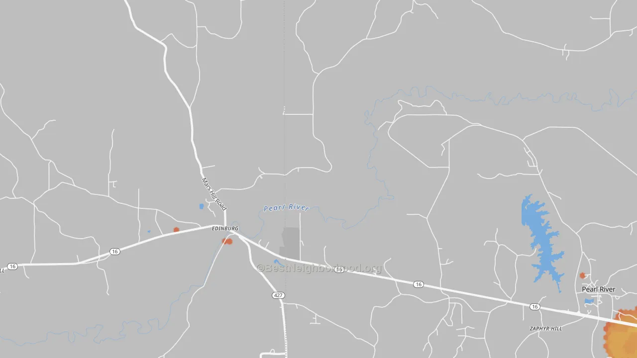 Bike Grade map of Edinburg, MS