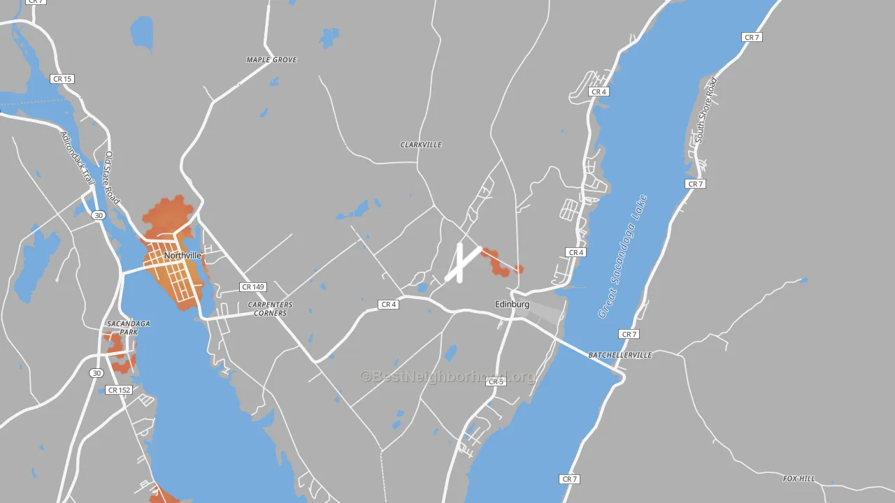 Bike Grade map of Edinburg, NY
