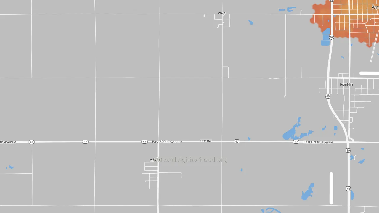 Bike Grade map of Edison, KS