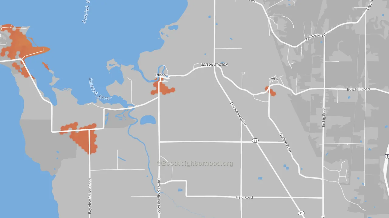 Bike Grade map of Edison, WA