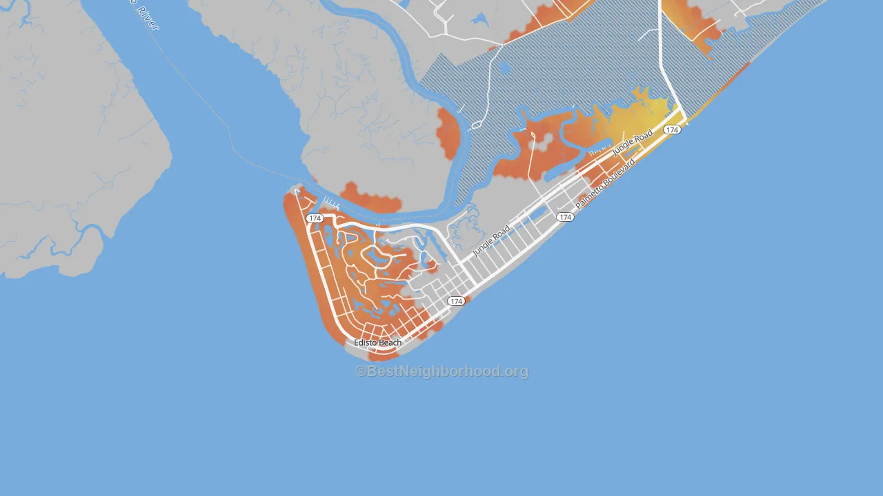 Bike Grade map of Edisto Beach, SC
