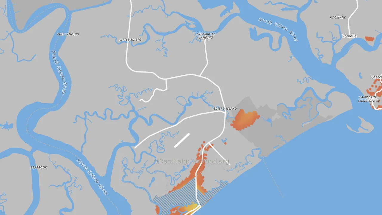 Bike Grade map of Edisto Island, SC