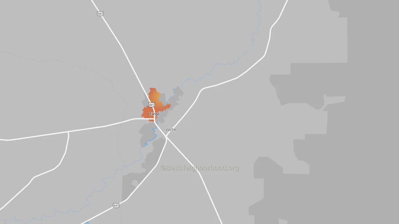 Bike Grade map of Edith, GA