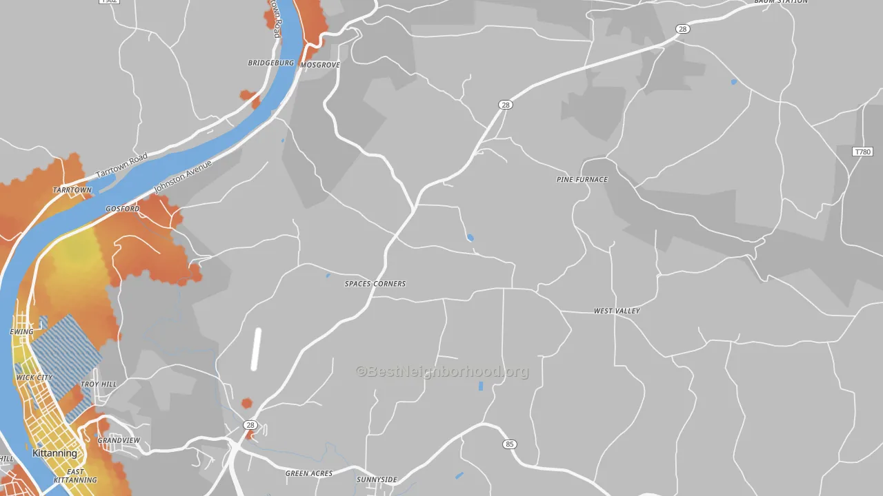 Bike Grade map of Edmon, PA