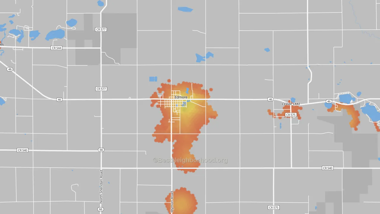 Bike Grade map of Edmore, MI
