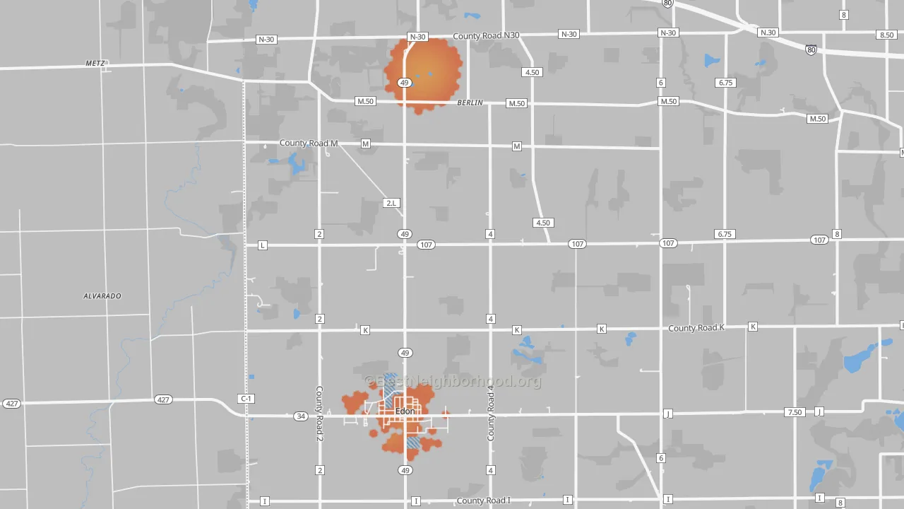 Bike Grade map of Edon, OH