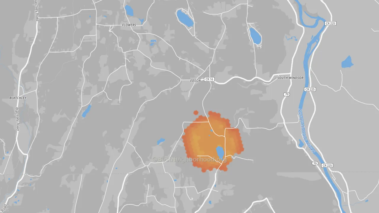 Bike Grade map of Edson, NY
