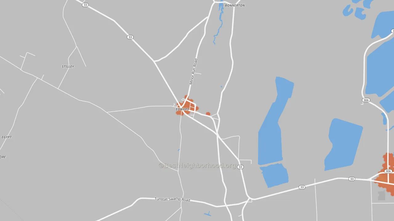 Bike Grade map of Edward, NC