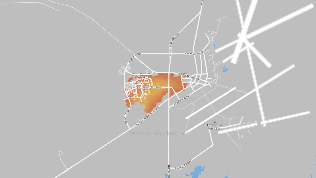 Bike Grade map of Edwards Air Force Base, CA