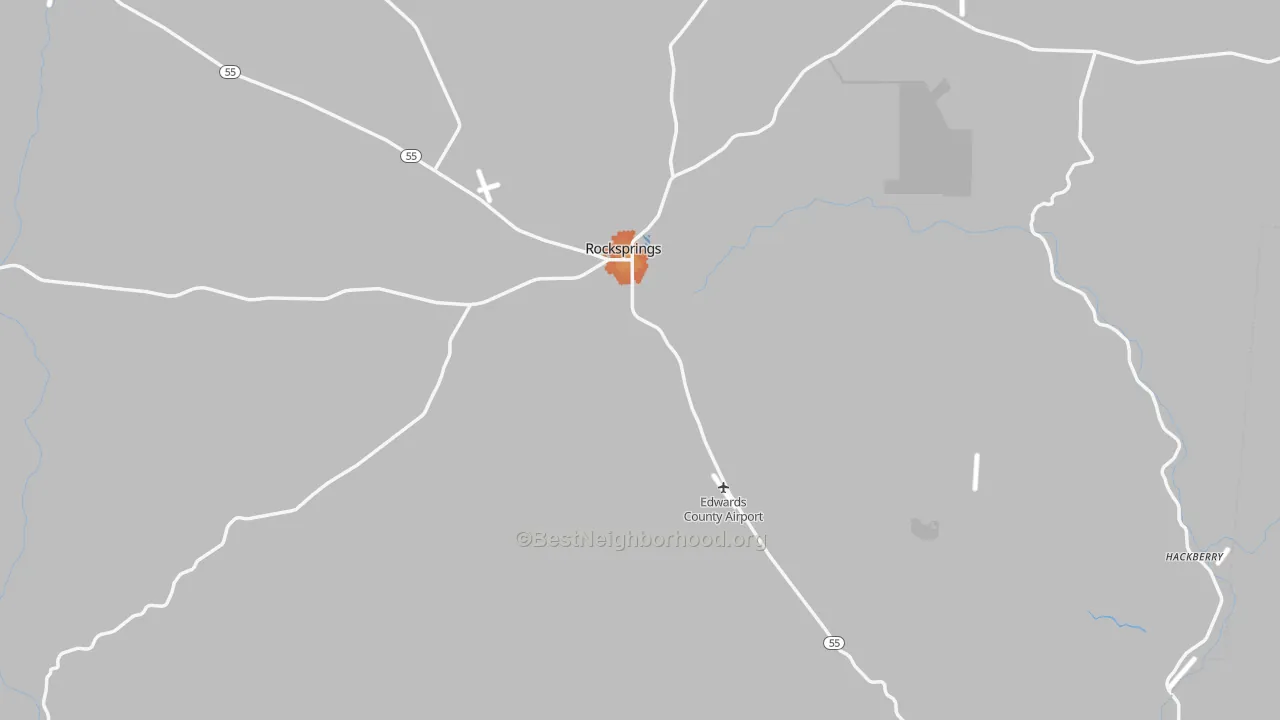 Bike Grade map of Edwards County, TX