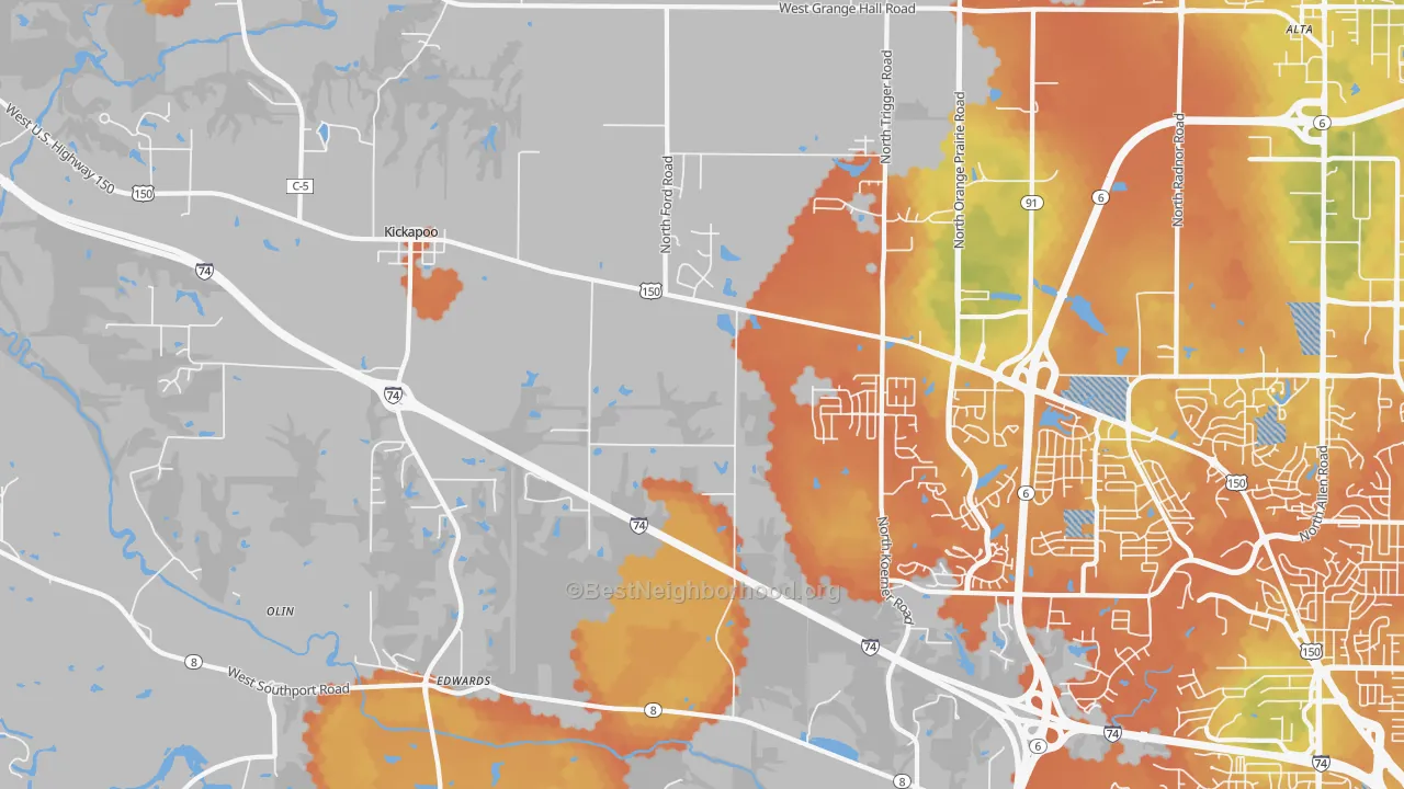 Bike Grade map of Edwards, IL