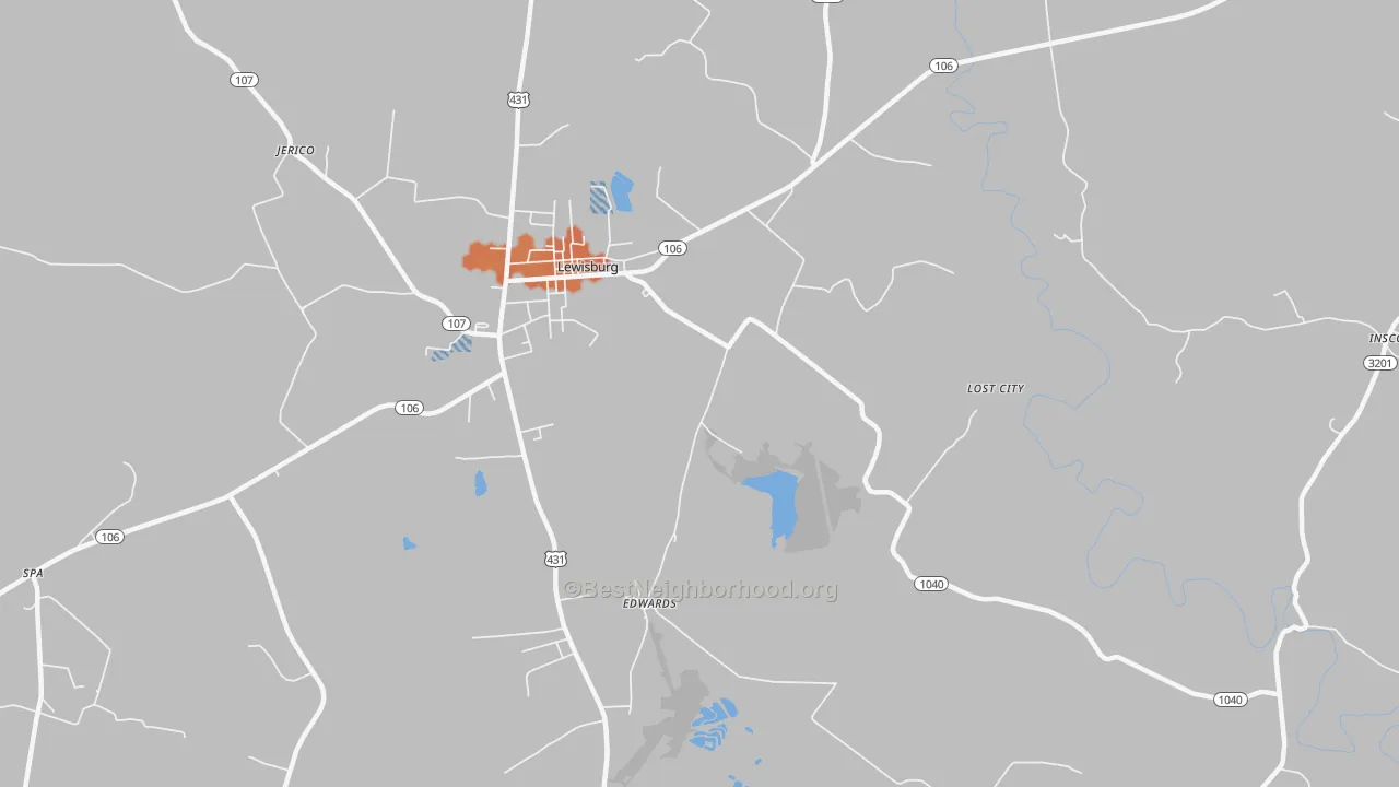Bike Grade map of Edwards, KY