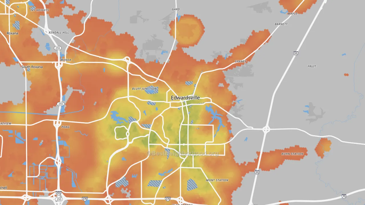 Bike Grade map of Edwardsville, IL