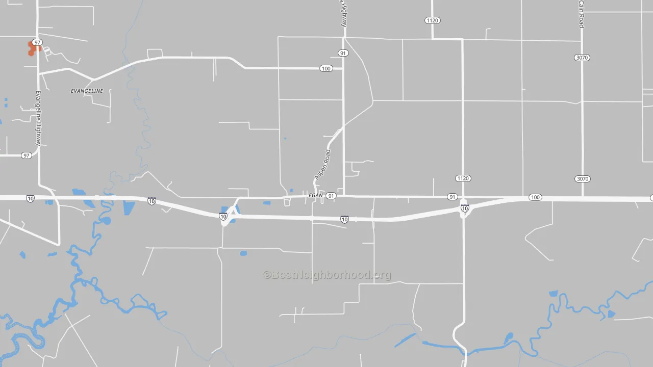 Bike Grade map of Egan, LA
