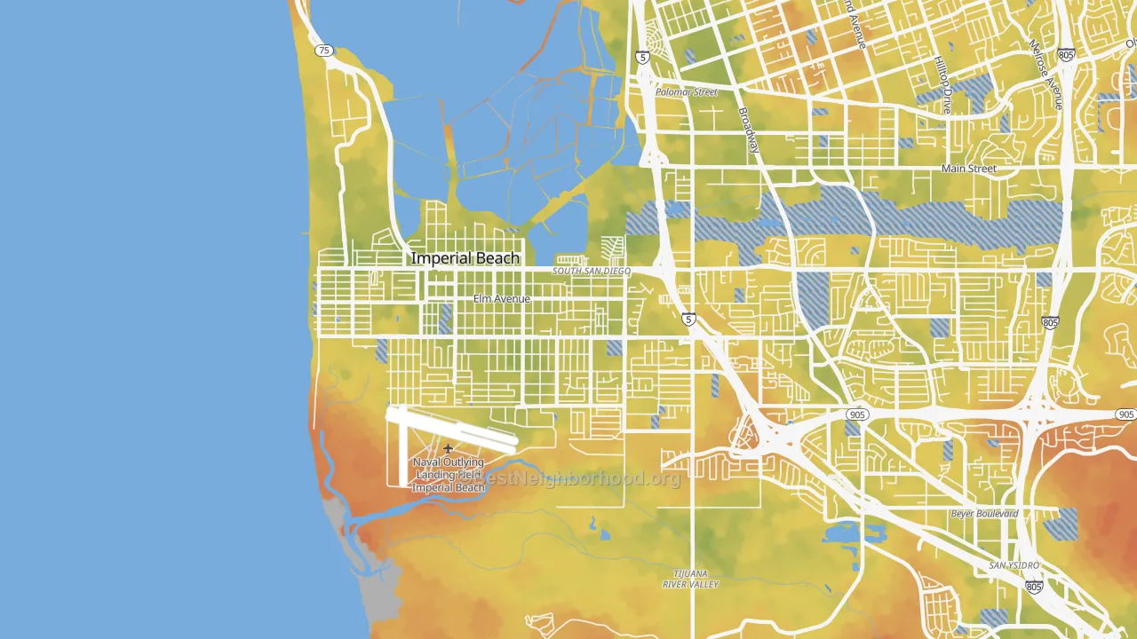 Bike Grade map of Egger Highlands, San Diego, CA