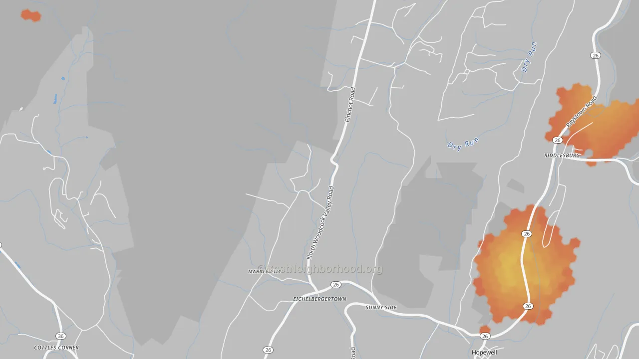 Bike Grade map of Eichelbergertown, PA