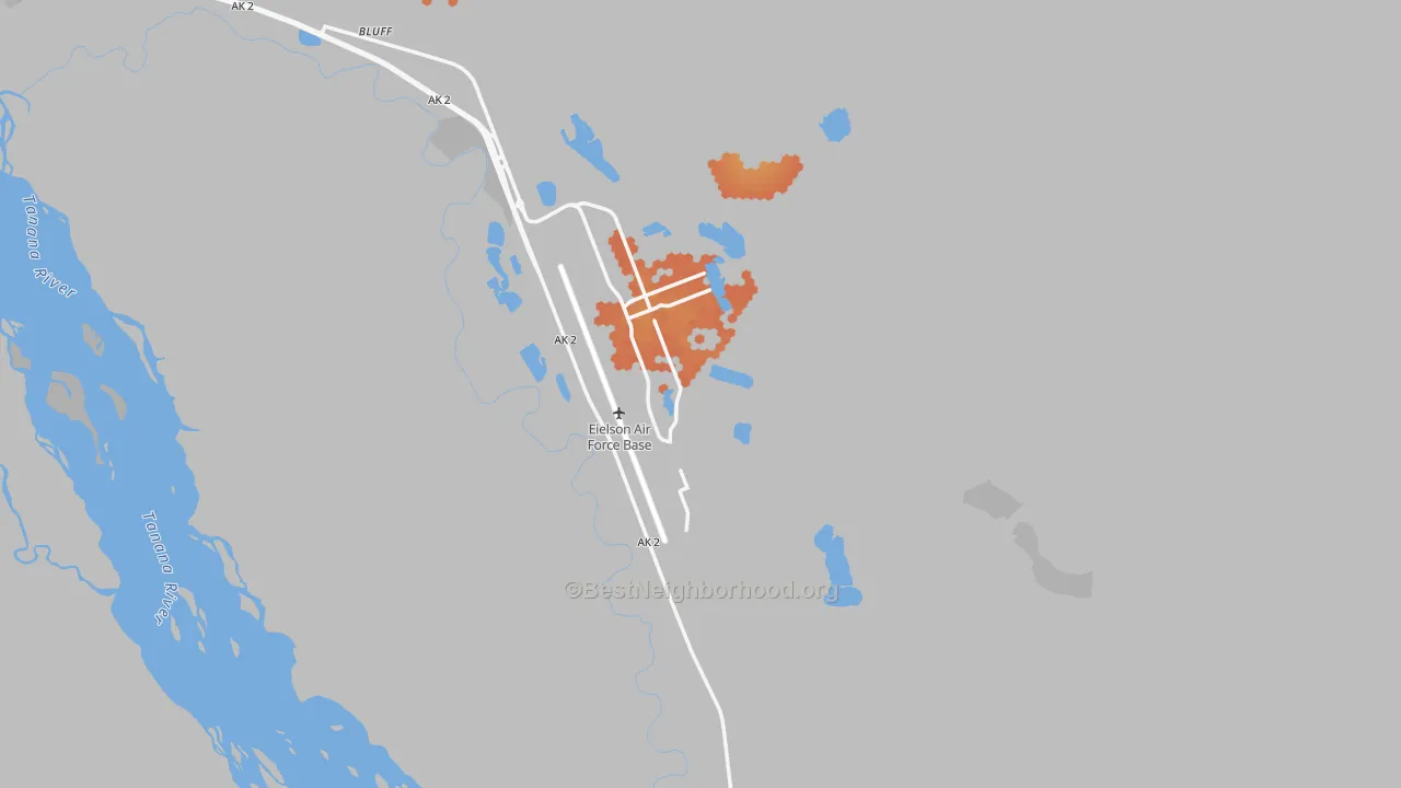 Bike Grade map of Eielson Afb, AK