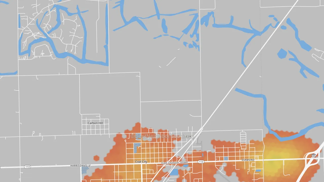 Bike Grade map of Eileen, IL