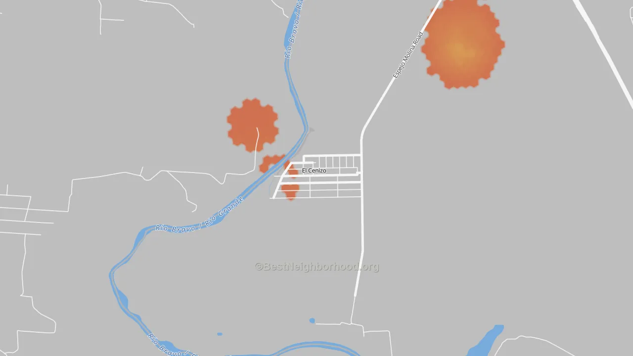 Bike Grade map of El Cenizo, TX