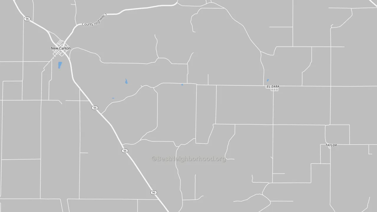 Bike Grade map of El Dara, IL