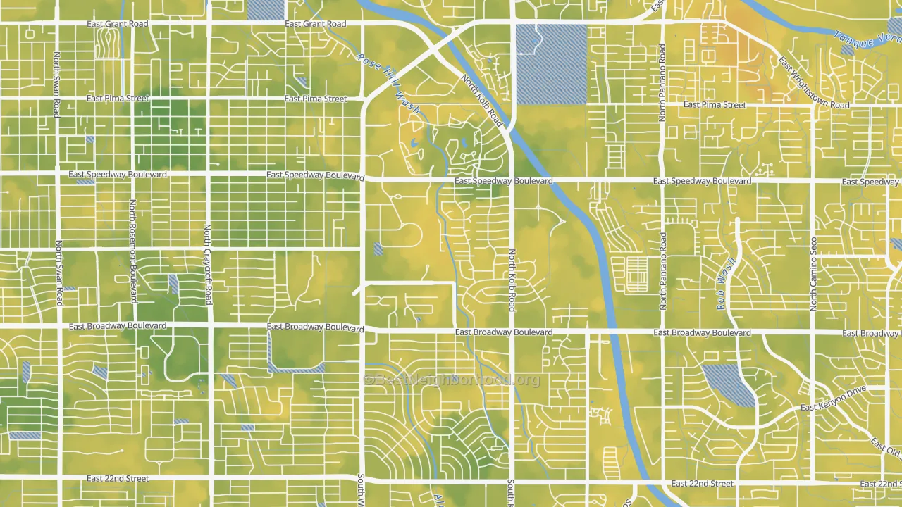 Bike Grade map of El Gheko, Tucson, AZ