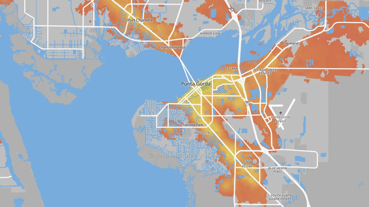 Bike Grade map of El Jobean, FL