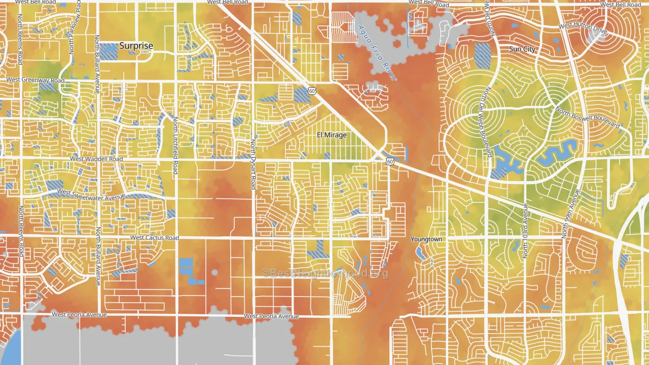 Bike Grade map of El Mirage, AZ