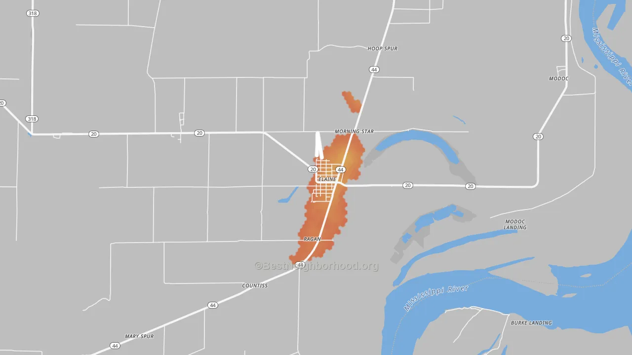 Bike Grade map of Elaine, AR
