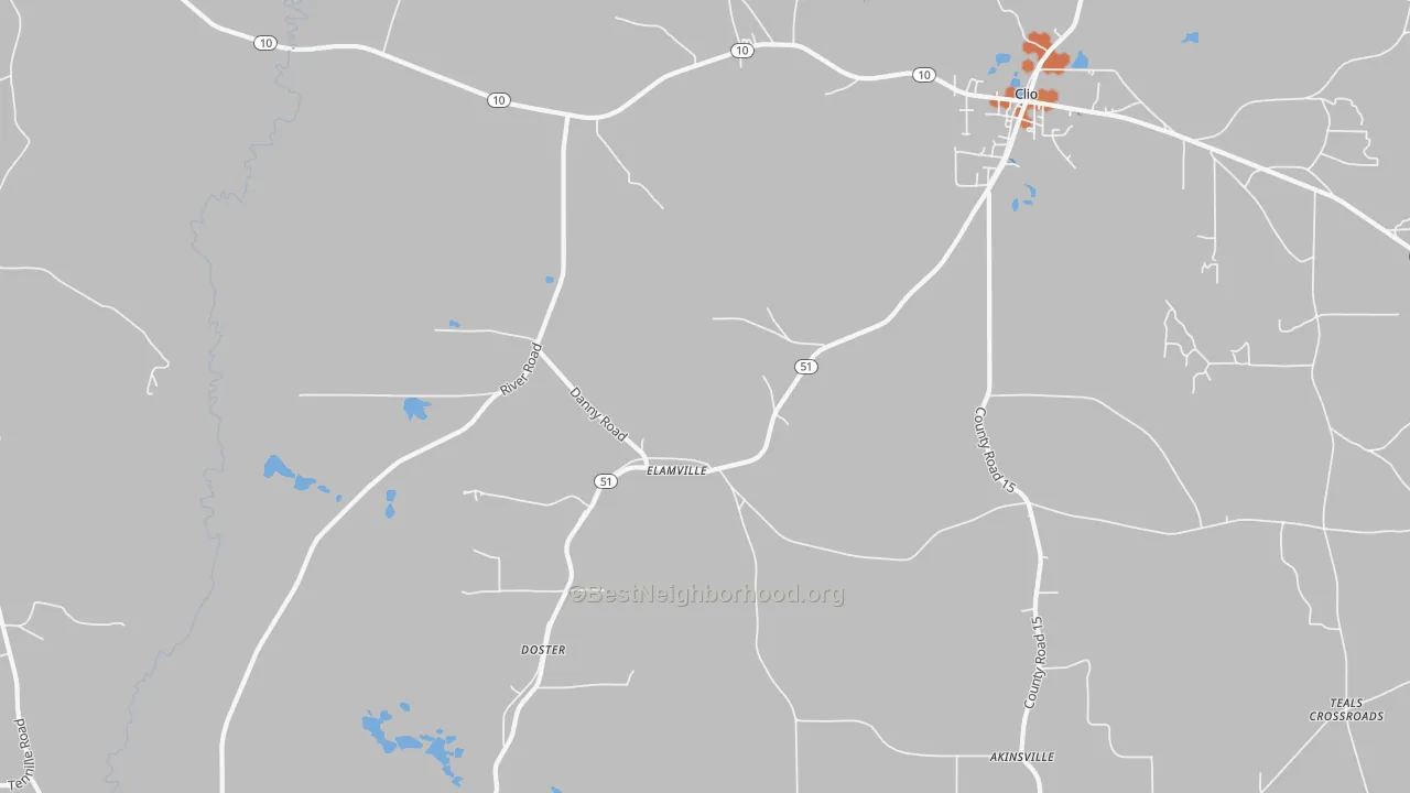Bike Grade map of Elamville, AL