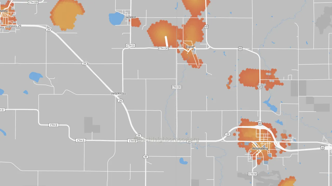 Bike Grade map of Eland, WI