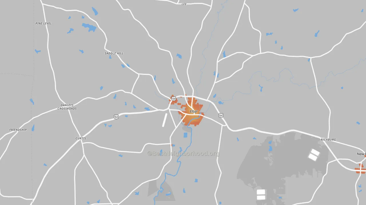 Bike Grade map of Elba, AL