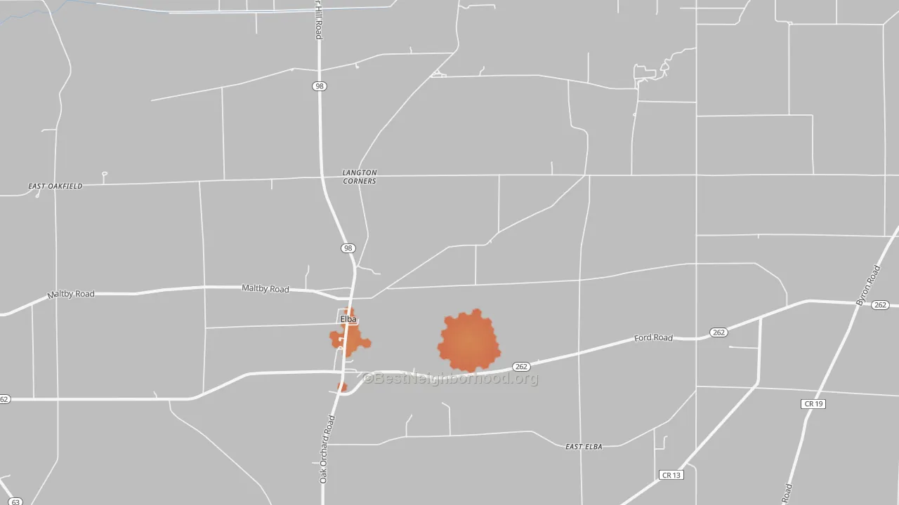 Bike Grade map of Elba, NY