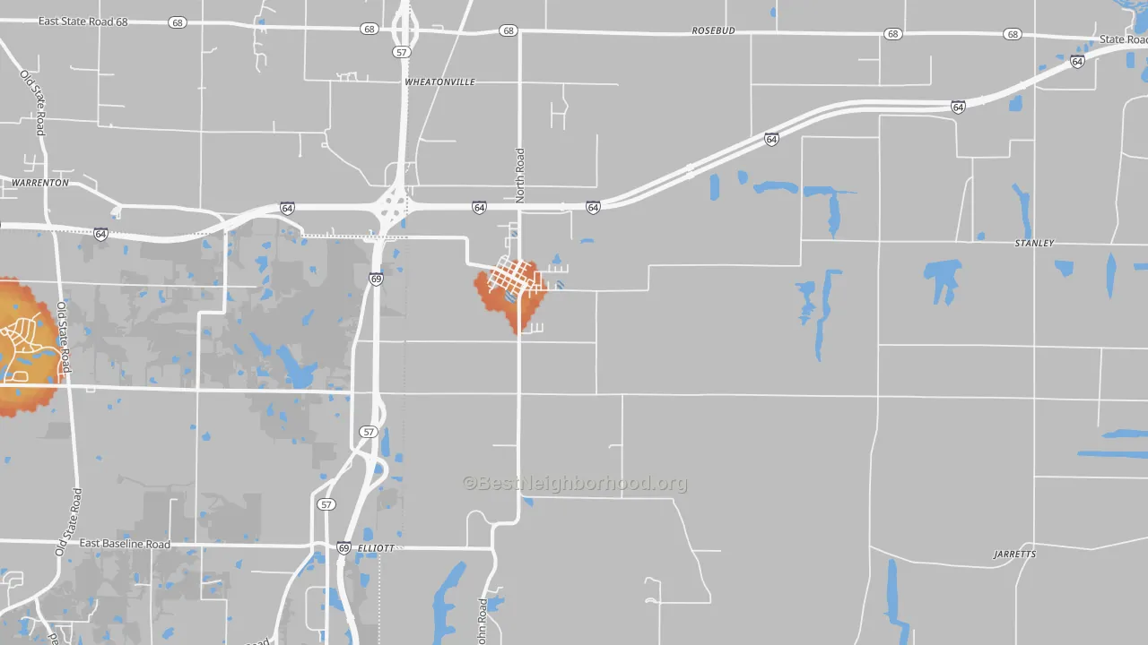Bike Grade map of Elberfeld, IN