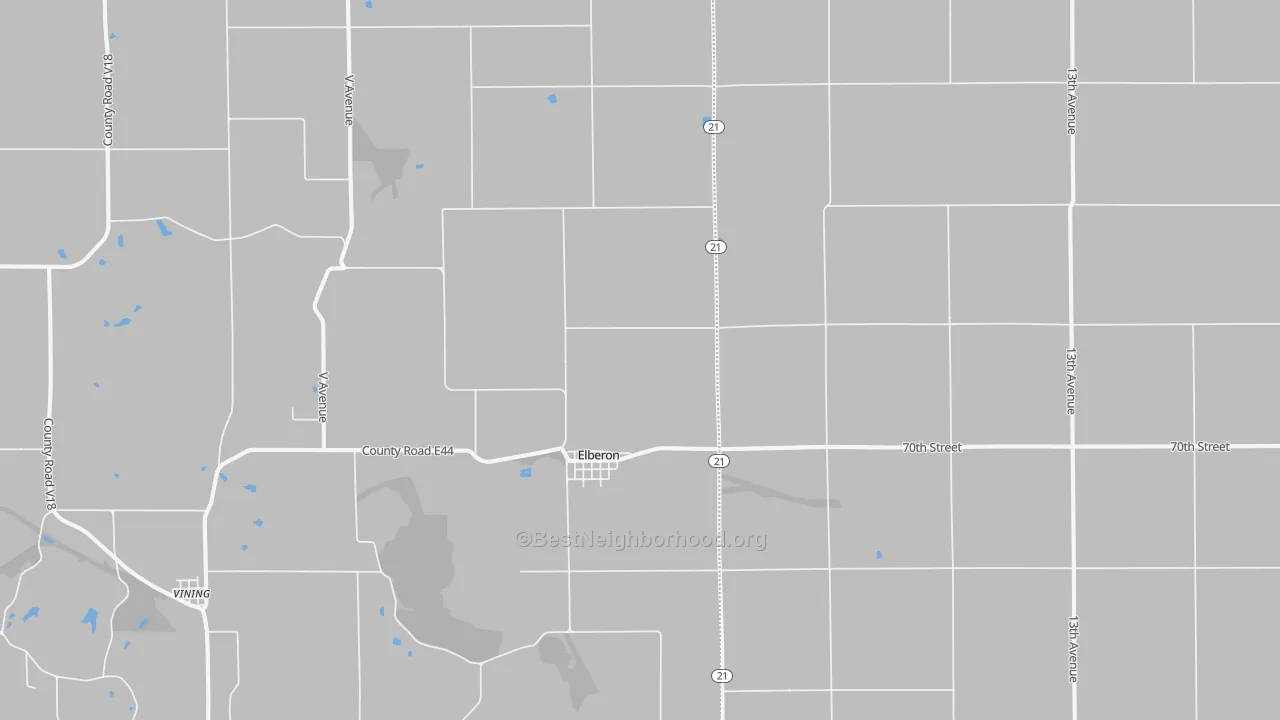Bike Grade map of Elberon, IA