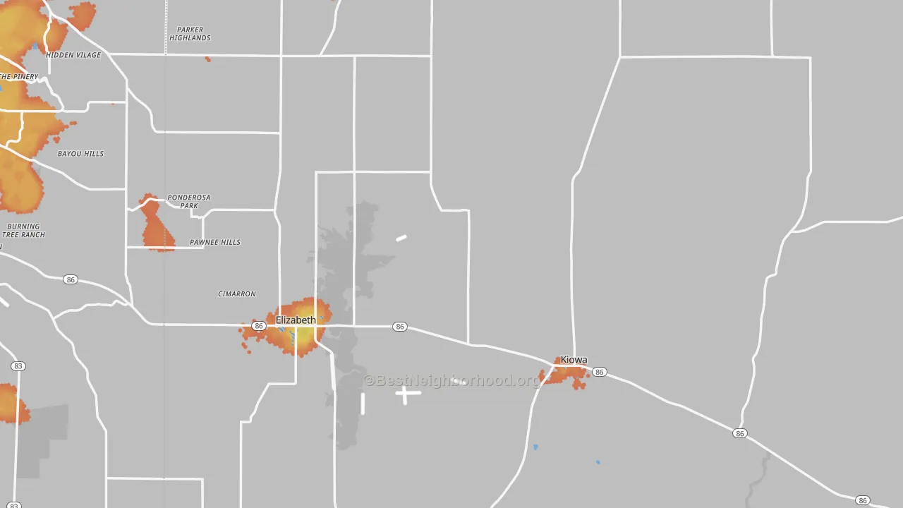 Bike Grade map of Elbert County, CO