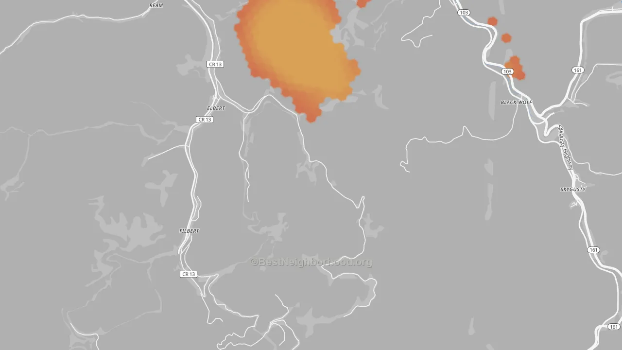 Bike Grade map of Elbert, WV