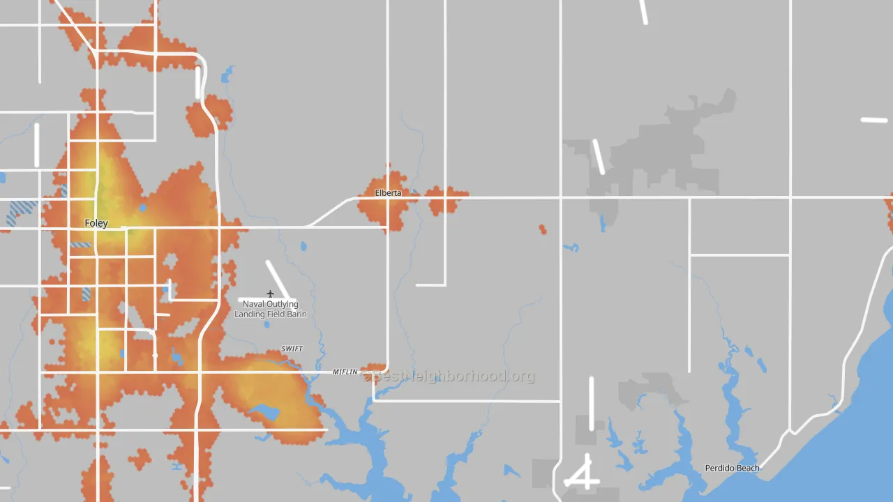 Bike Grade map of Elberta, AL