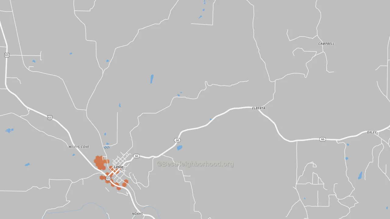 Bike Grade map of Elberta, AR