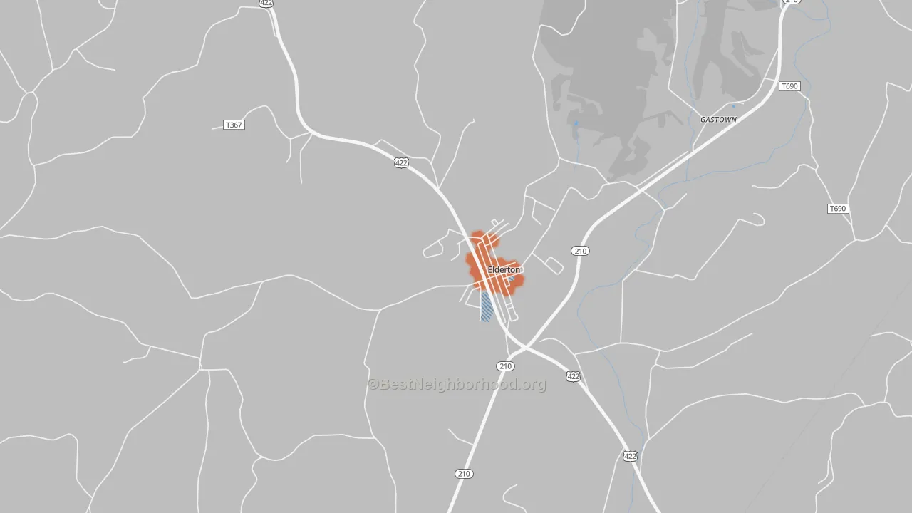 Bike Grade map of Elderton, PA