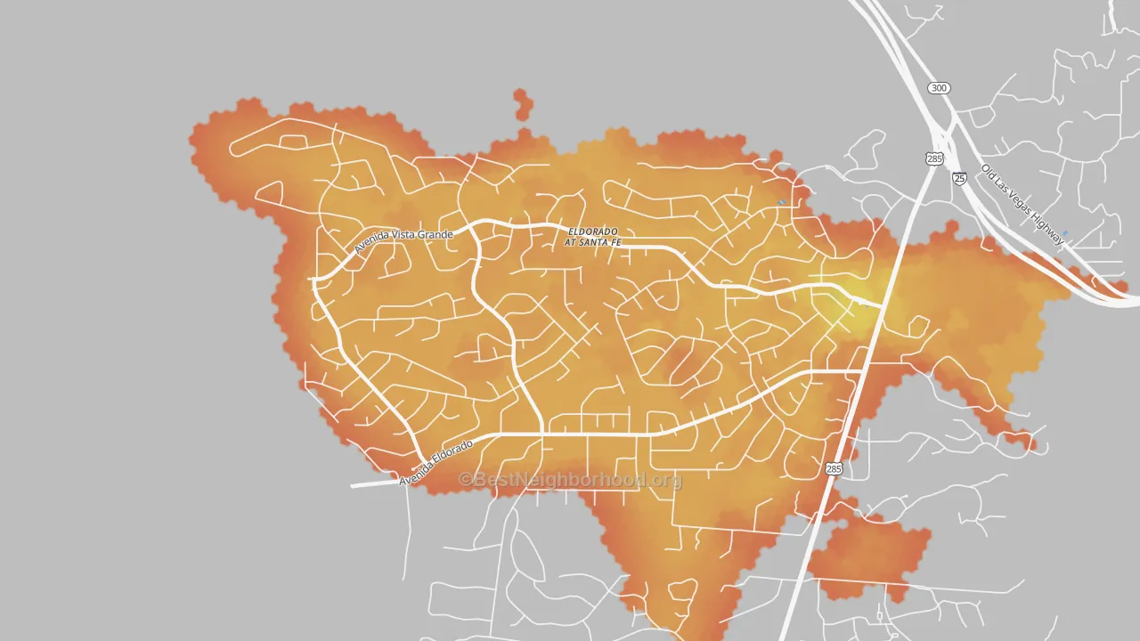 Bike Grade map of Eldorado at Santa Fe, NM