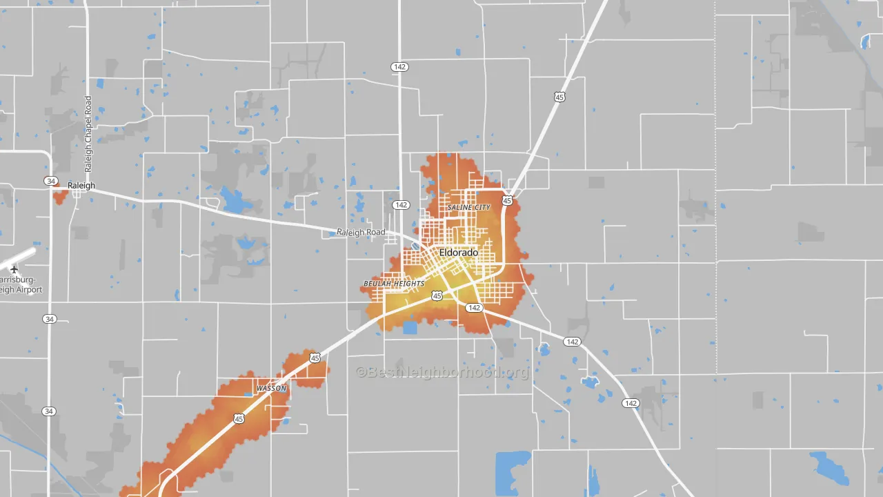 Bike Grade map of Eldorado, IL